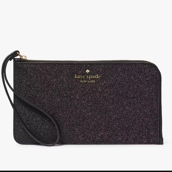 kate spade Handbags - Kate Spade Lucy Glitter Medium L-zip Wristlet